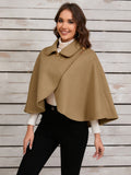 Collared Neck Cropped Cape Top Jacket