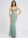 JANELLE GREEN SWEETHEART MERMAID MAXI DRESS