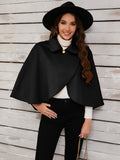 Collared Neck Cropped Cape Top Jacket