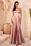 A LINE SATIN BUSTIER MAXI DRESS