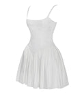 KADI WHITE COTTON DROP WAIST MINI DRESS