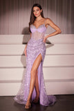 PURPLE BEADED FITTED DRESS