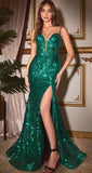 SEQUIN FITTED BUSTIER GOWN