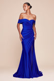 OFF SHOULDER STRETCH SPANDEX GOWN