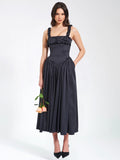 NOREEN BLACK SATIN MAXI DRESS