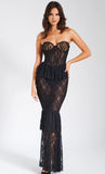 ROBE LONGUE EN DENTELLE NOIRE QUENNELL 