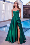 A LINE SATIN BUSTIER MAXI DRESS