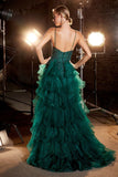 EMERALD LACE DETAIL BALL GOWN