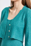 CROPPED RIB CARDIGAN TOP