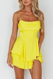 DOUBLE RUCHED CAMI MINI DRESS