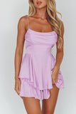 DOUBLE RUCHED CAMI MINI DRESS