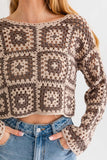 LONG SLEEVE CROCHET TOP