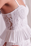 TIERED LACE MINI DRESS