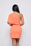 ONE SHOULDER WRAP MINI DRESS