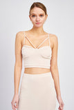 LATICCE FRONT CROPPED CAMI TOP