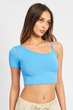 ASYMMETRICAL BINDING CROPPED TOP