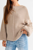 RIBBED KNIT SWEATER