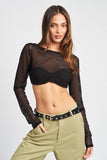 LONG SLEEVE MESH BRA TOP