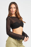 LONG SLEEVE MESH BRA TOP