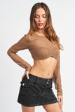 LONG SLEEVE MESH BRA TOP