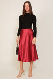 SATIN MIDI SKIRT