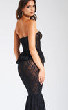 ROBE LONGUE EN DENTELLE NOIRE QUENNELL 