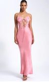 ZINA SALMON PINK LACE MAXI DRESS