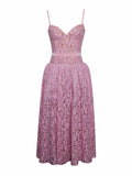 Lorena Pink Lace Drop Waist Midi Sundress