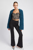 FAUX FUR BOLERO TOP