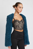 FAUX FUR BOLERO TOP