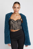 FAUX FUR BOLERO TOP