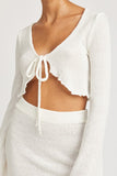 LONG SLEEVE FRONT TIE CROPPED TOP