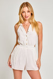 COLLARED SLEEVELESS ROMPER