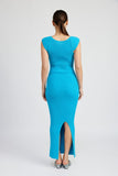 SWEETHEART BODYCON DRESS WITH SLIT