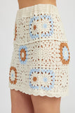 HIGH WAIST CROCHET MINI SKIRT