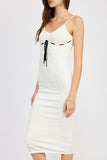 POINTELLE RIB SLEEVELESS DRESS