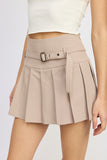 PLEATED SKORT WITH BELT