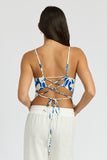 LACE UP BACK HALTER NECK TOP