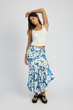 ASYMMETRICAL RUFFLE HEM SKIRT