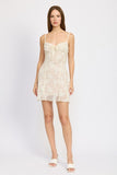 SPAGHETTI STRAP LACE MINI DRESS