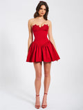 SASHA RED LACE BUSTIER MINI DRESS