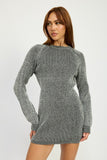 MOCK NECK MINI RIB SWEATER DRESS