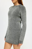 MOCK NECK MINI RIB SWEATER DRESS