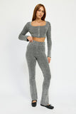 HIGH WAIST RIBED PANTS