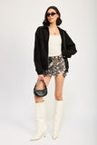 SEQUIN MINI SKIRT WITH SLIT