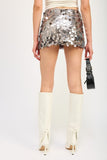 SEQUIN MINI SKIRT WITH SLIT