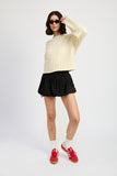 CABLE KNIT CROPPED SWEATER