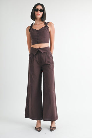 FOLD OVER PANTS WITH WIDE LEG