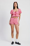 MINI RUFFLE PRINTED SHORTS