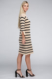 STRIPED PATTERN SWEATER DRESS